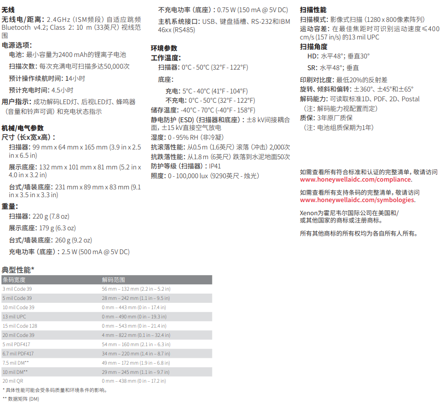 霍尼韋爾1902-C無線掃描槍 霍尼韋爾1902-C無線掃描槍