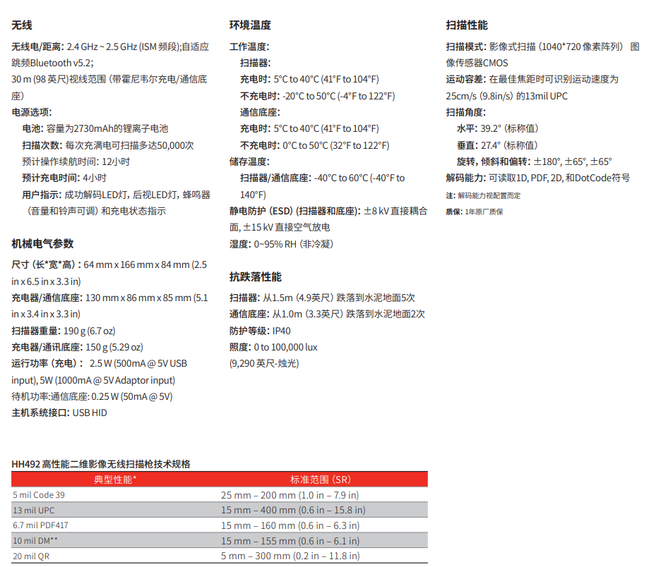 霍尼韋爾HH492二維無(wú)線掃描槍 霍尼韋爾HH492二維無(wú)線掃描槍